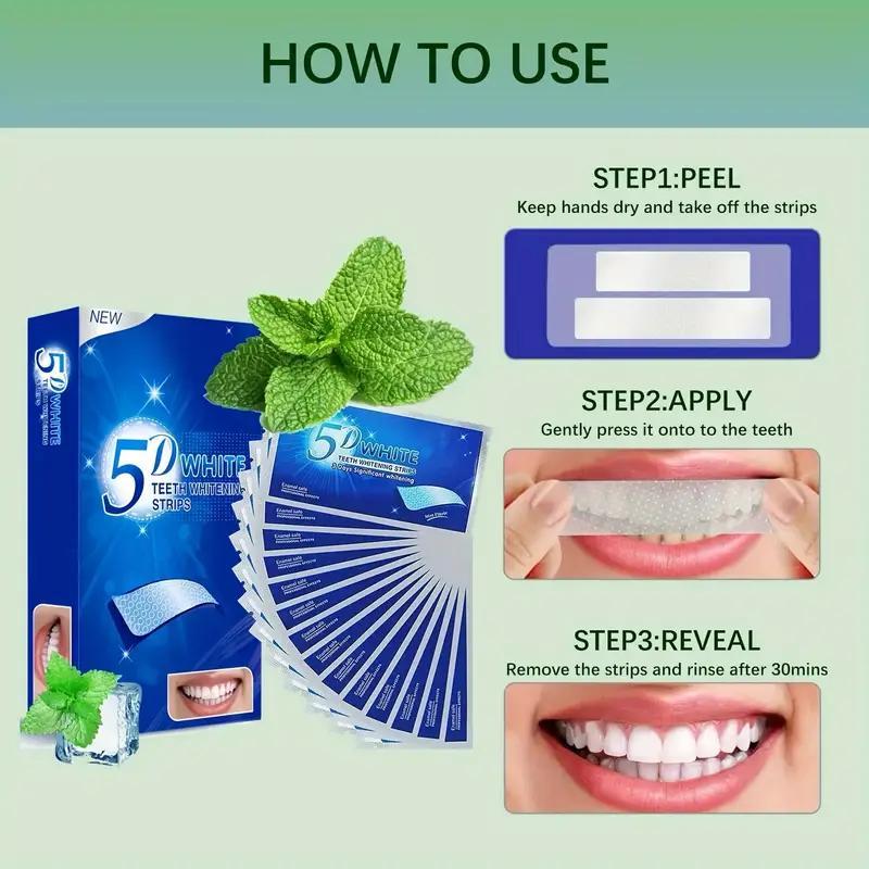 Teeth Whitening Strips - 16 Treatments with - Professional & Express Enamel-Safe Strips for Sensitive Teeth - Non-Slip, Dry Strip TechnologyMultiple Pairs 5D Teeth Strips, Teeth Whitening Strips Cleansing, Deep Cleansing Teeth For Daily Oral Care