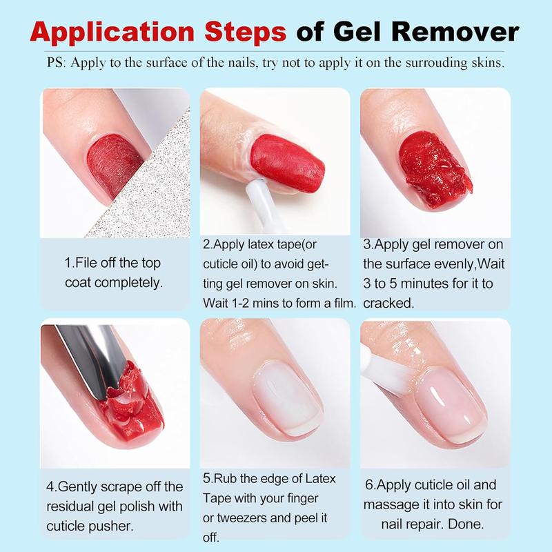 LOUINSTIC Gel Nail Polish Remover Kit - Quick and Easy Removal in 2-5 Minutes - Nail Care, Manicure