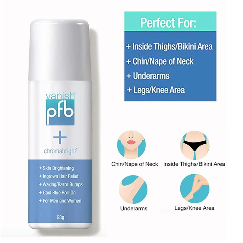 pfb chromabright - PFB Vanish Razor Bump Stopper Skin Care Treatment  Dark Spot Remover, Roll On Formula Treats Ingrown Hairs and Razor Burns - 93g