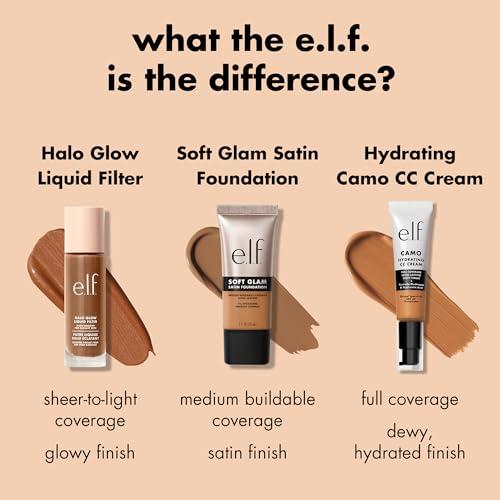 e.l.f. Soft Glam Foundation, Medium Coverage, Long-Lasting & Buildable Foundation For A Smooth, Satin Finish, Vegan & Cruelty-Free, 25 Light Neutral Powder Makeup Cosmetic