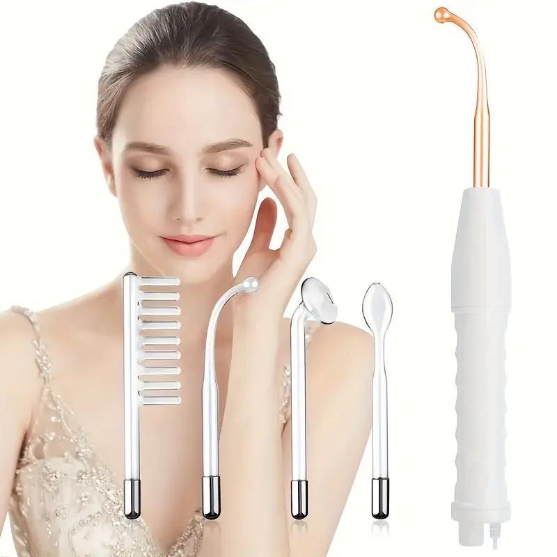 Portable Handheld High Frequency Electric Wand, 1 Set High Frequency Electric Comb, Facial Beauty Instrument for Women & Girls