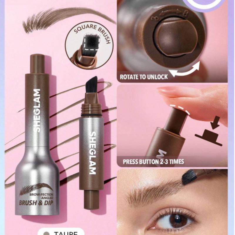 SHEGLAM Brow-Fection Angled Brush & Dip-Espresso Hair-Like Strokes Liquid Eyebrow Gel Pen for Easy, Natural, and Long-Lasting Outlining and Filling Eyebrow Makeup