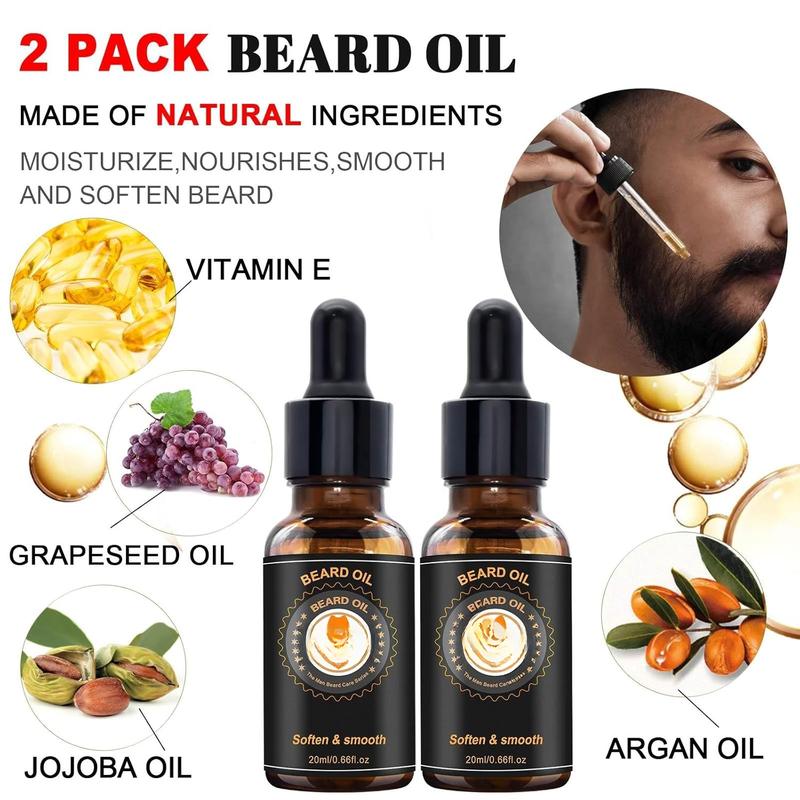 Upgraded Beard  Kit w Beard Conditioner,Beard Oil,Beard Balm,Beard Brush,Beard Wash,Beard Comb,Beard Scissor,Bag,E-Book,Beard Care Daddy Gifts for Men Him Dad Husband Boyfriend