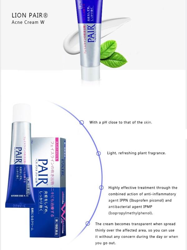 LION Pair Acne Cream W 14g - Transparent & Light Plant Fragrance, pH-balanced for All Skin Types, Spot-treatment - Facial, Skincare acne remover