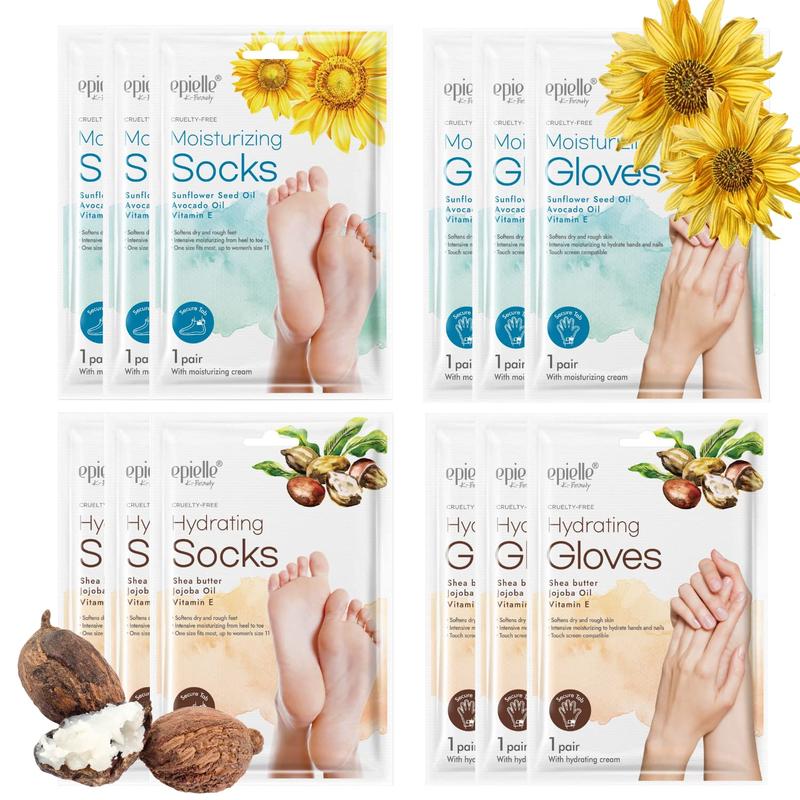 Hydrating & Moisturizing Gloves & Socks Masks Combo 12 Pack for Hands and Feet Gift Moisturize