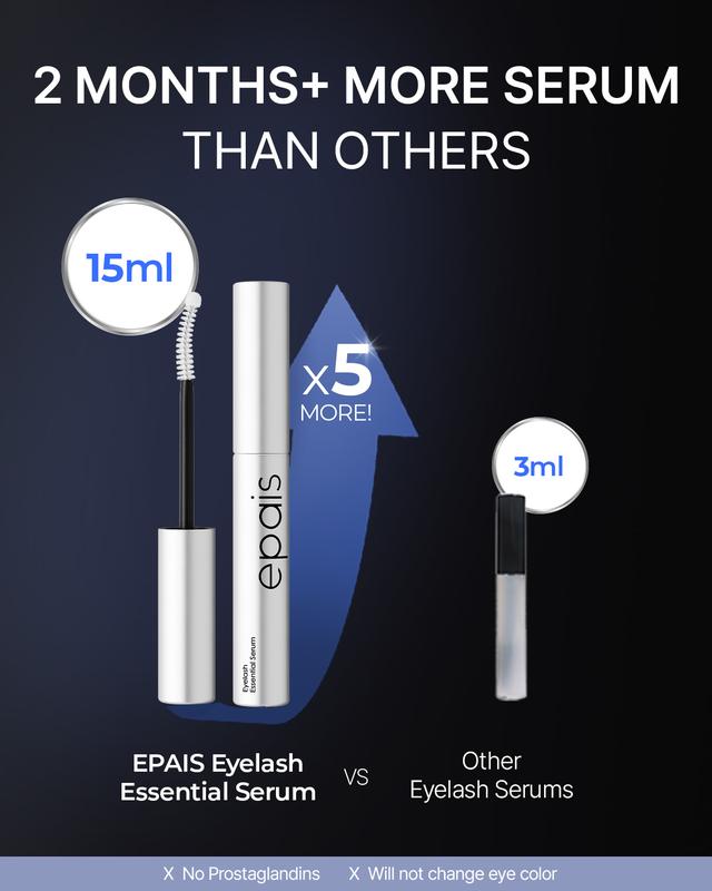 [EPAIS Official Shop] Essential Eyelash Growth Serum, Jumbo Size 0.5fl.oz - Safe & Gentle Lashes Care, Fuller, Thicker in 2 Weeks, Non-Prostaglandin