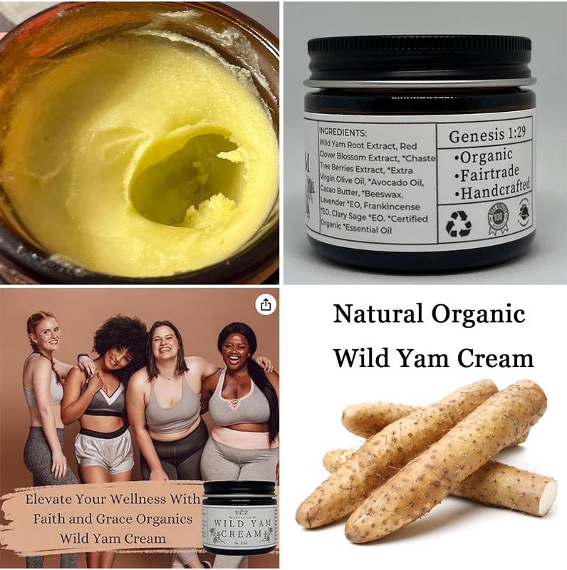 Wild Yam Cream, Wild Yam Cream Organic for Hormone Balance,Women's Organic Wild Yam Root Cream,Natural Night Sweats Cream for Man & WomenPromoting Perimenopause & Menopause Support