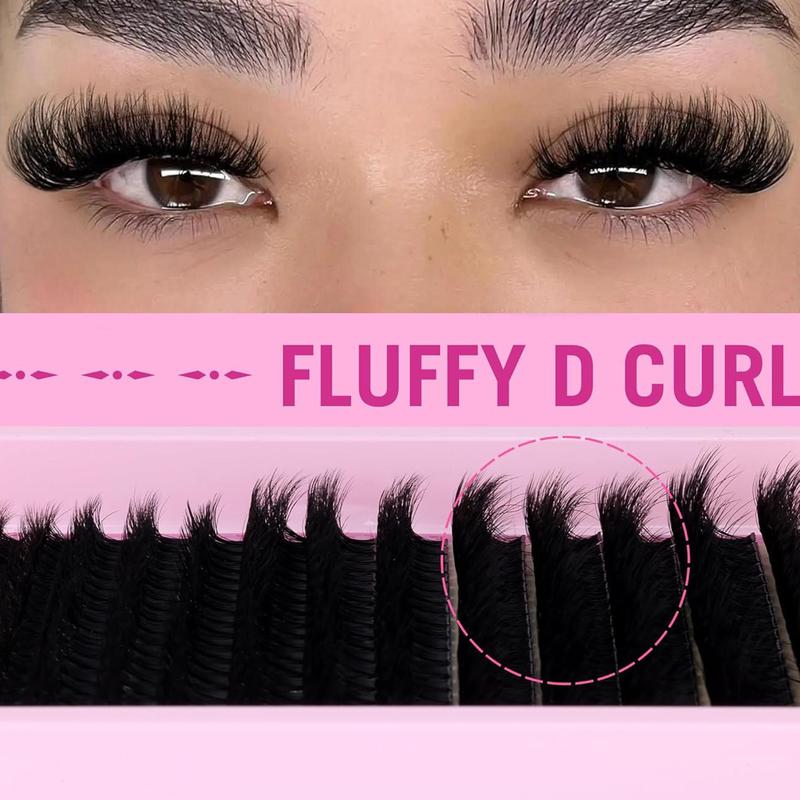 Natural Look Lash Clusters Extensions, 12-20mm Fluffy Individual False Eyelashes with Lash Glue & Lash Tweezers, Self Grafting Eyelash Clusters Eye Makeup Product for Women & Girls, Fall Gift, Meatball In Makeup, Christmas Gift