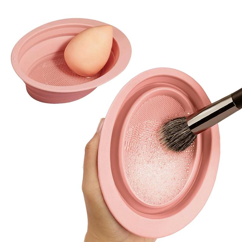 Foldable Makeup Brush Cleaning Bowl, Silicone Makeup Brushes Washing Tool, Makeup Sponges & Makeup Puffs Cleansing Bowl, Halloween Makeup Tools, Makeup Brushes Accessoires, Christmas Gift