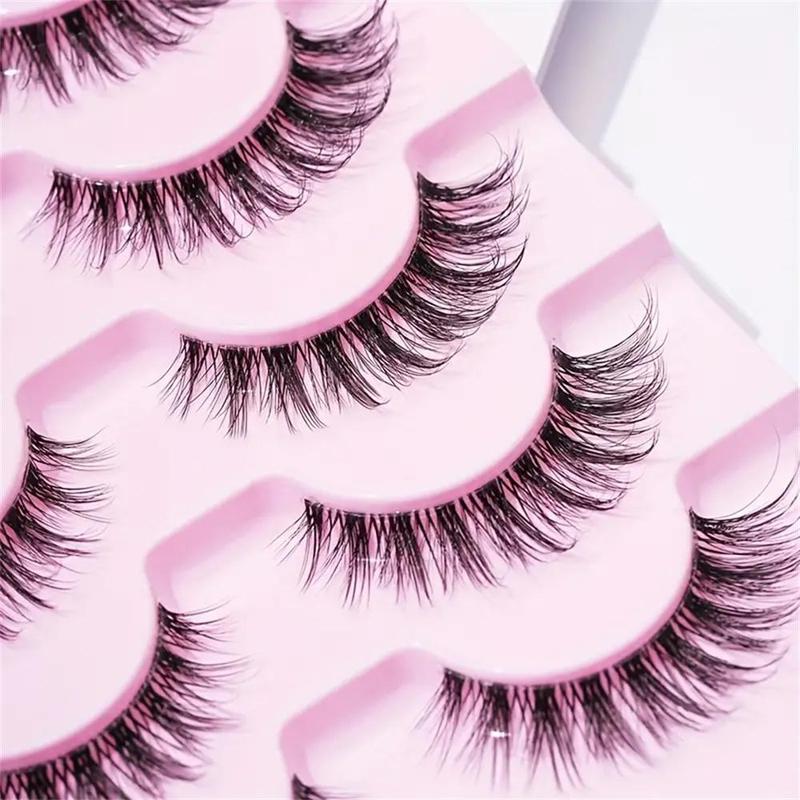 Natural Wispy False Eyelashes (7 Pairs), Crisscross Fish Tail Style Eyelash Extensions, Self Grafting False Eyelashes,  Eye Makeup Accessories