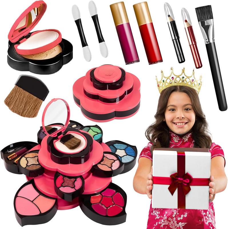 New Christmas Flower Shaped Makeup for Kids, Washable Non Toxic, Birthday and Christmas Make up Kit for Girls  New Christmas