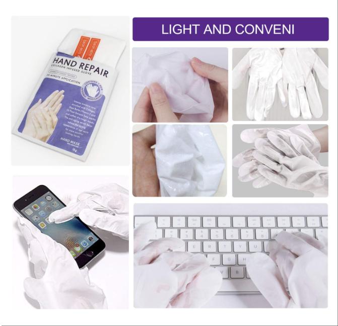 5Pairs Hands Moisturizing Gloves, Hand Skin Repair Renew Mask Infused Collagen, Vitamins + Natural Plant Extracts