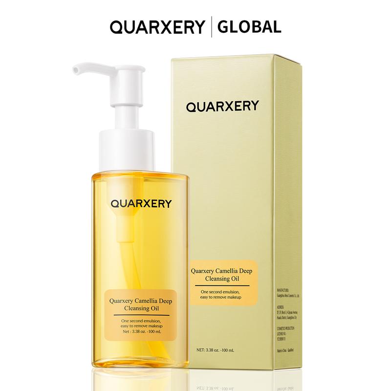 QUARXERY Deep Cleansing Oil, Facial Cleansing Oil, Makeup Remover, Cleanses without Clogging Pores, Residue-Free, Fragrance and Colorant Free, All Skin Types Cosmetic Scented