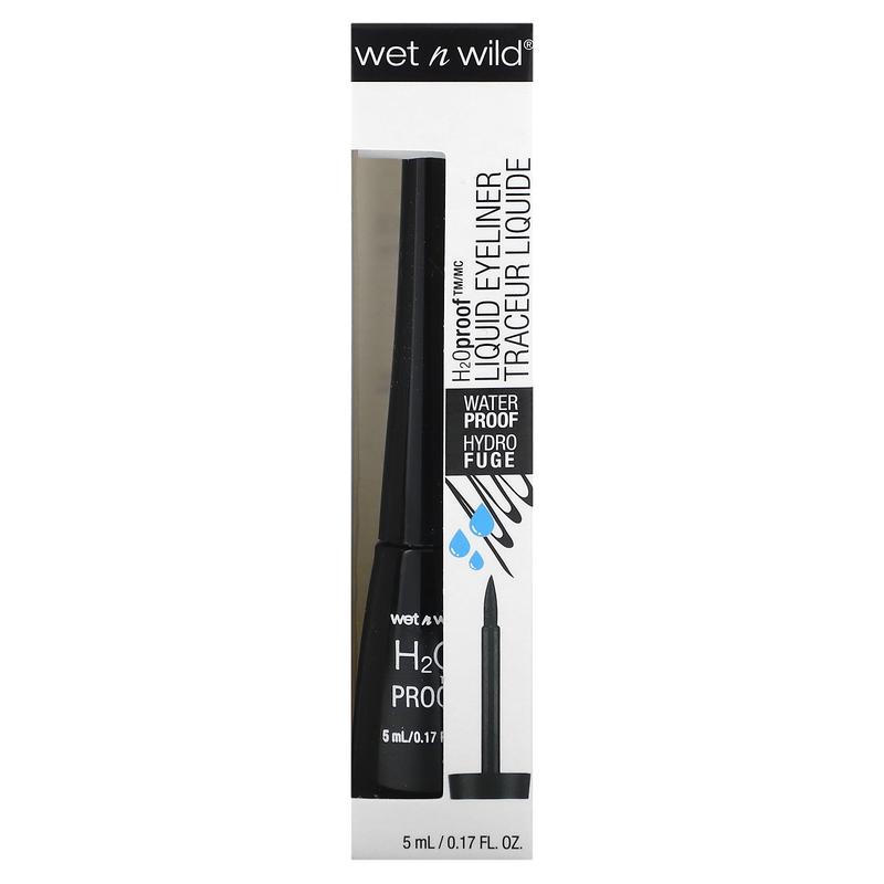 wet n wild H2OProof, Liquid Eyeliner, 879 Black, 0.17 fl oz (5 ml)