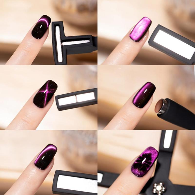 5 in 1 Cat Eye Nail Gel Nail Polish Making Tool, Multi-function Nail Art & Nail Care Stick, 9D Strip Galaxy Cat Eye Nail Art Design DIY Home Manicure Tool