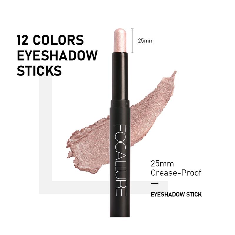 Focallure 2 in 1 Eyeshadow and Eyeliner Pen, Shimmer Cream Eyeshadow Stick, High Pigmented Eyeshadow, Highlighter Eye Liner, Multi-Dimensional eyes Look