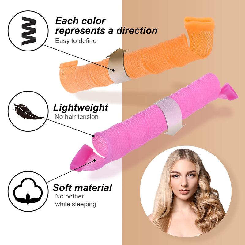 Magic Curling Wand Set, 45pcs Mixed Size Heatless Manual Hair Curler, Hair Styling Tools for Women