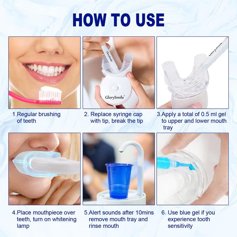 Teeth Whitening Kit - 5X LED Light Tooth Whitener with 3 Carbamide Peroxide Teeth Whitening Gel , Dental-Grade Whitening Teeth Whitening Kit Helps to Remove Stains from Coffee, Smoking, Wines, Soda, Food