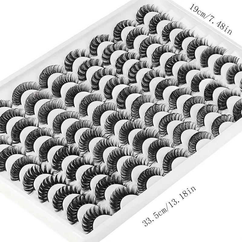 D Curl False Eyelashes, 40 Pairs Volumized Dense Cluster Lashes for Eyelashes Extensions, Natural Curling Thick Fake Eyelashes for Women Makeup