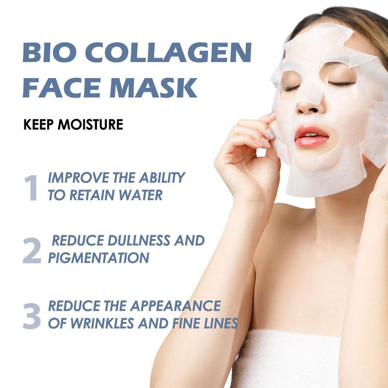 Collagen Face Mask, 5 Counts box Moisturizing & Firming Facial Mask, Hydrating Face Mask, Face Care Product for Women & Men