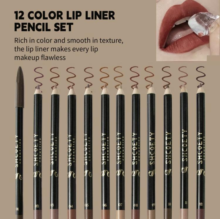 Long Lasting Lip Liner Set for SummerGift,Matte Lip Liner, Tinted Lip LinerPencil, Easy Coloring Lip Liner, Girls andWomen Makeup Accessories, LipsMakeup Products, Fall Gift Eyeliner Lipliner Cosmetic Eyeliner Lipliner