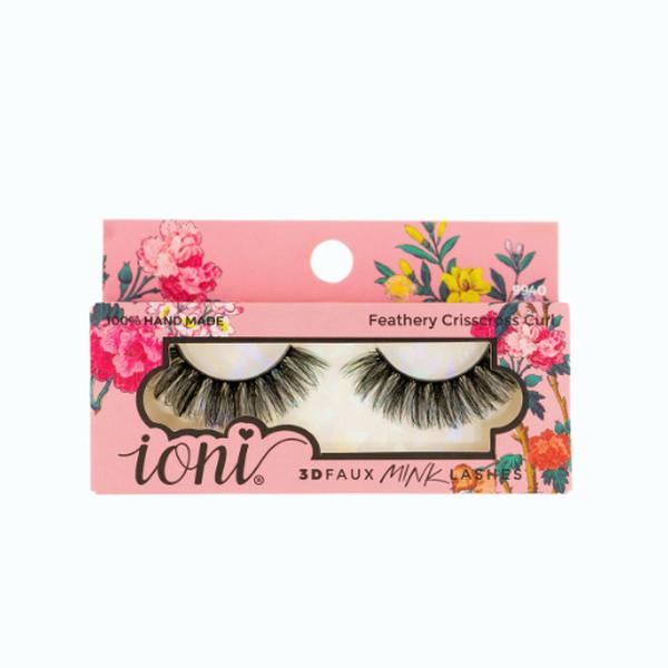 (12 Pairs) Ioni Feathery Crisscross Curl Lashes - 3D Faux Mink