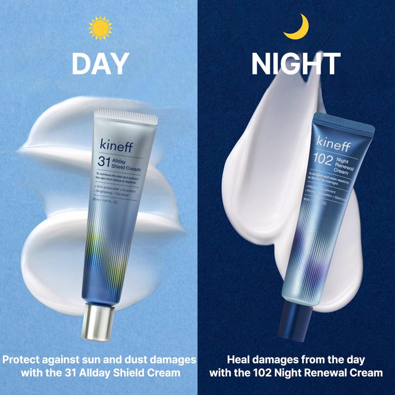 Kineff Dermacycle Program (All-day & Night) Centella Asiatica Niacinamide Tocotrienol Facial Cream (30mL x2) Skincare Intensive Hyaluronic Acid Peptides Shea Butter Rice Bran Oil Avocado Extract