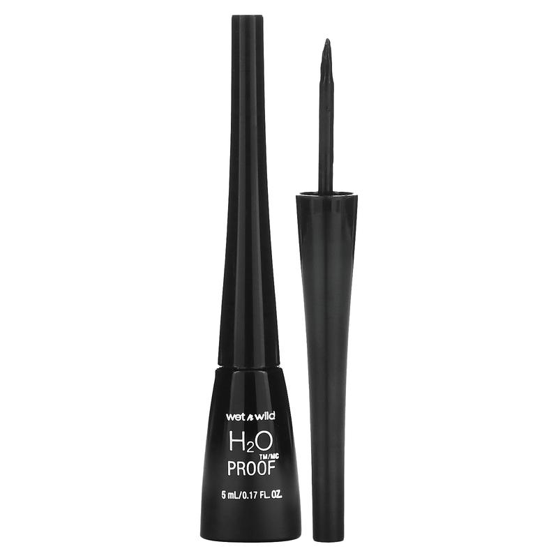 wet n wild H2OProof, Liquid Eyeliner, 879 Black, 0.17 fl oz (5 ml)