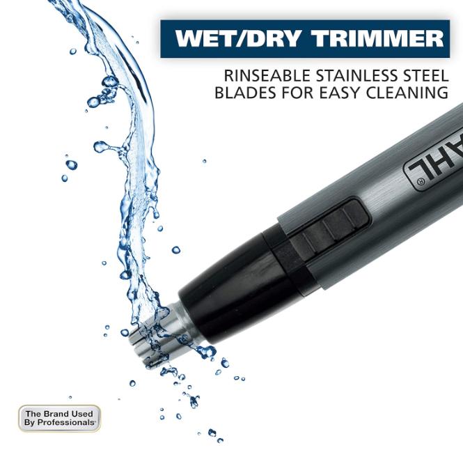 Wahl Micro Groomsman Battery Personal Trimmer for Hygienic Grooming with Rinseable, Interchangeable Heads for Eyebrows, Neckline, Nose, Ears, & Other Detailing - 05640-600