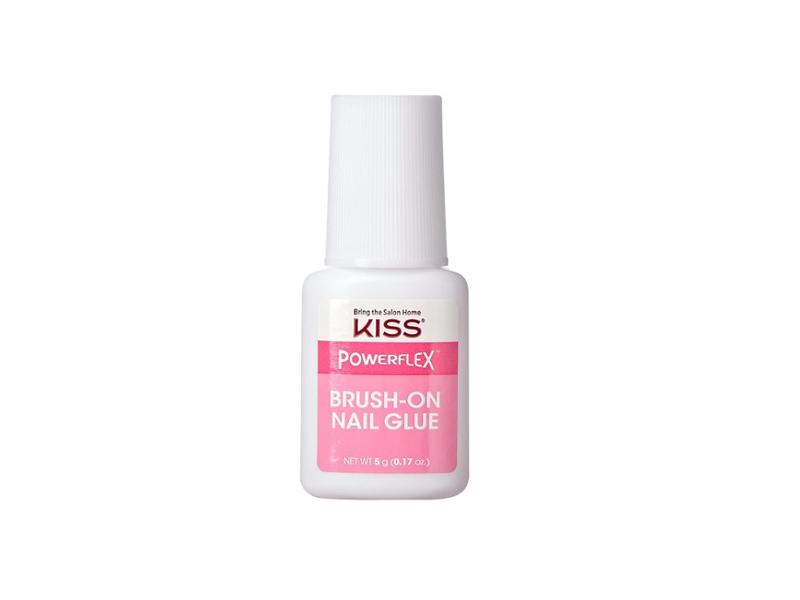 KISS PowerFlex Brush-On Nail Glue for Press On Nails, Ultra Hold Flex Formula Nail Adhesive, Includes One Bottle 5g (0.17 oz.) with Twist-Off Cap & Brush Applicator