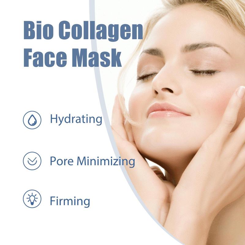 Collagen Face Mask, 5 Counts box Moisturizing & Firming Facial Mask, Hydrating Face Mask, Face Care Product for Women & Men