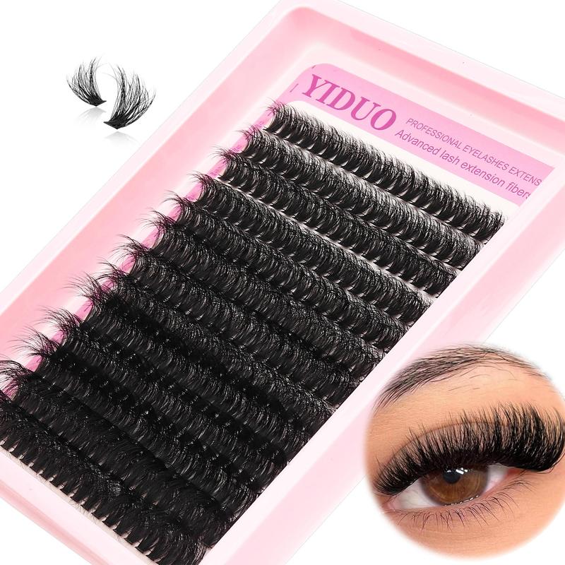 Natural Look Lash Clusters Extensions, 12-20mm Fluffy Individual False Eyelashes with Lash Glue & Lash Tweezers, Self Grafting Eyelash Clusters Eye Makeup Product for Women & Girls, Fall Gift, Meatball In Makeup, Christmas Gift