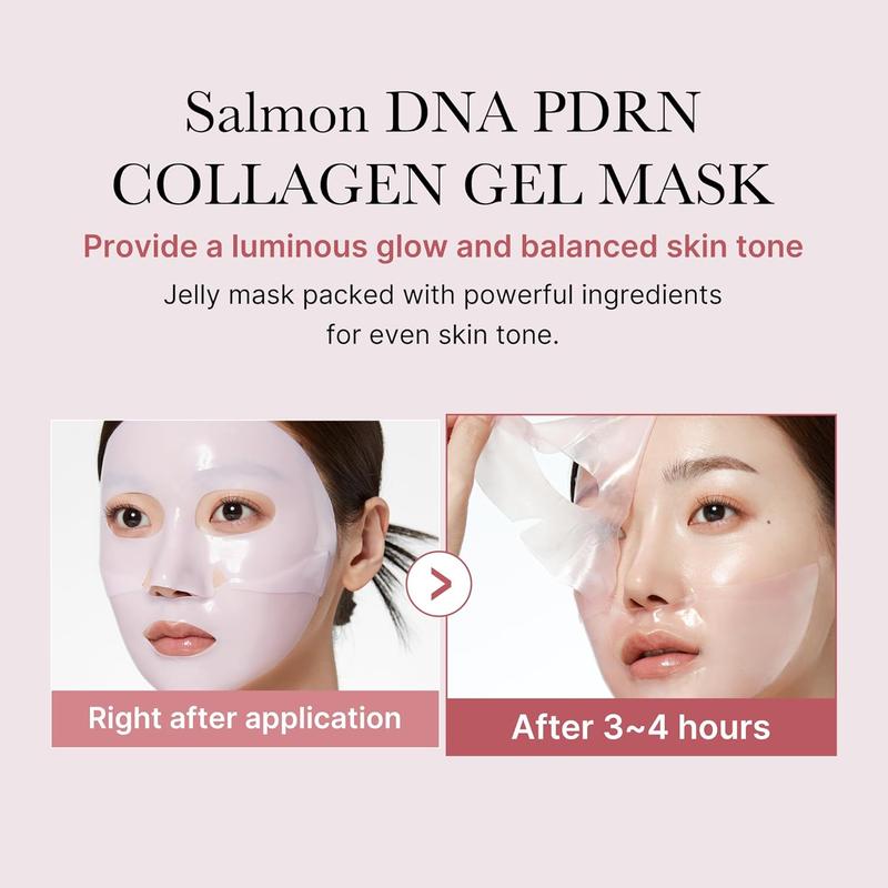 Salmon DNA PDRN Pink Collagen Jelly Gel Mask for Glass Glow Skin - Korean Skincare, 28g, 4ea - Skin Repair, Comfort