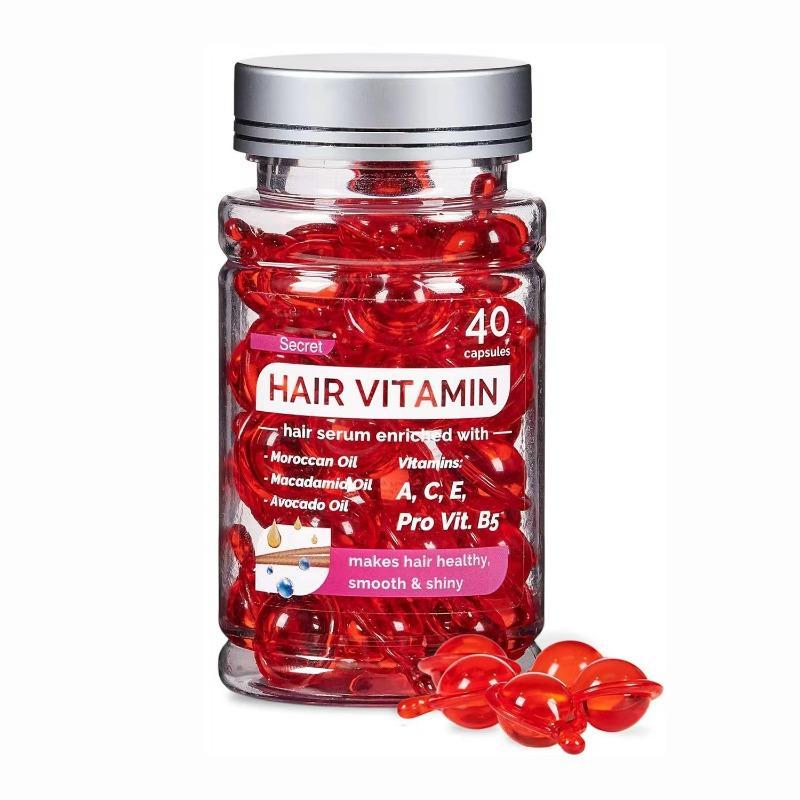 Hair Vitamin Capsule, 40pcs box No-rinse Hair Care Capsules, Nourishing Hair Essence, Moisturizing Hair Care Product for Women & Men