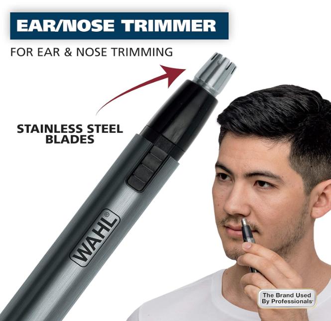 Wahl Micro Groomsman Battery Personal Trimmer for Hygienic Grooming with Rinseable, Interchangeable Heads for Eyebrows, Neckline, Nose, Ears, & Other Detailing - 05640-600