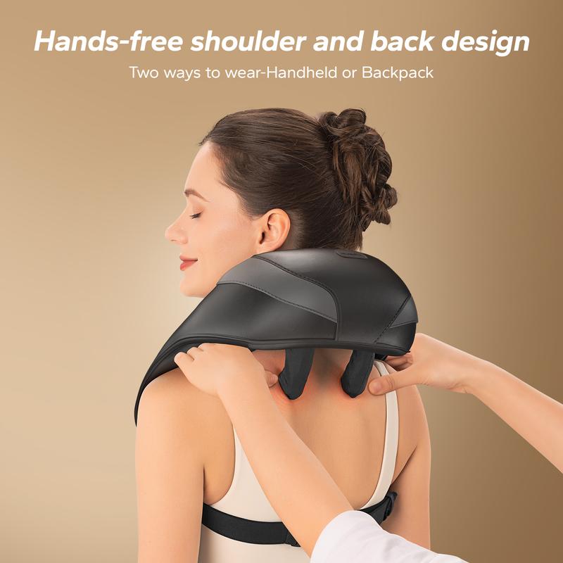 MERACH 6D Cordless Shiatsu Neck Shoulder Back Massager with Heat Electric Massager Adjustable Relaxing Gift Comfort Neck Massage Devices Perfect Present for Her Him Christmas Gifts