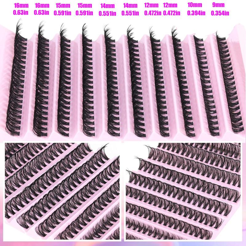 Natural Eyelash Extensions Kit, 200pcs Mixed Length Individual False Eyelashes, Self Grafting Curl Eyelashes, Professional Eye Makeup Accessories for Women, Christmas Gift