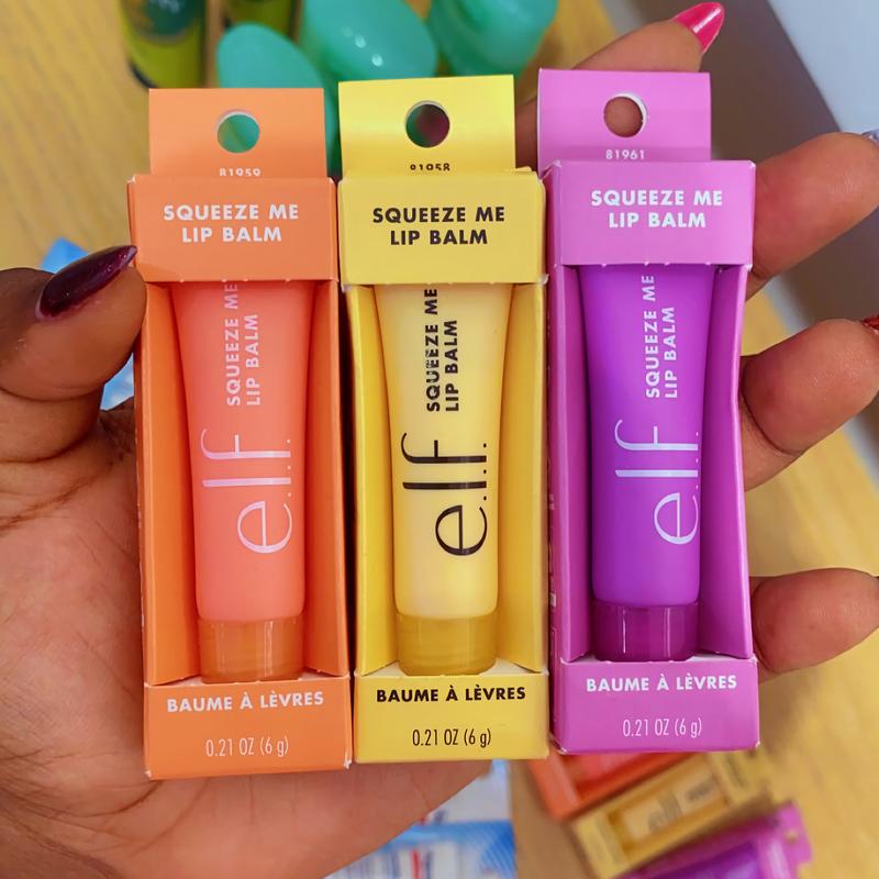 e.l.f. Squeeze Me Lip Balm – Moisturizing Tinted Lip Balm with Hyaluronic Acid, Vegan & Cruelty-Free, 5 Flavors for Dry Lips Skincare Moisture Shea