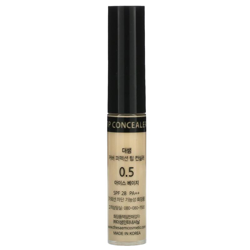 The Saem Cover Perfection, Tip Concealer, SPF 28 PA++, 0.5 Ice Beige, 0.23 oz