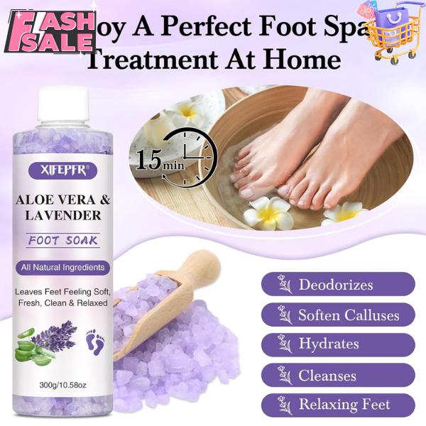 Foot Soak Set Callus Remover Pedicure Kit - Urea Cream 40%, Lavender Foot Soak Salt with Epsom Salt & Foot File for Dead Skin, Foot Care Kit for Dry Cracked Heels