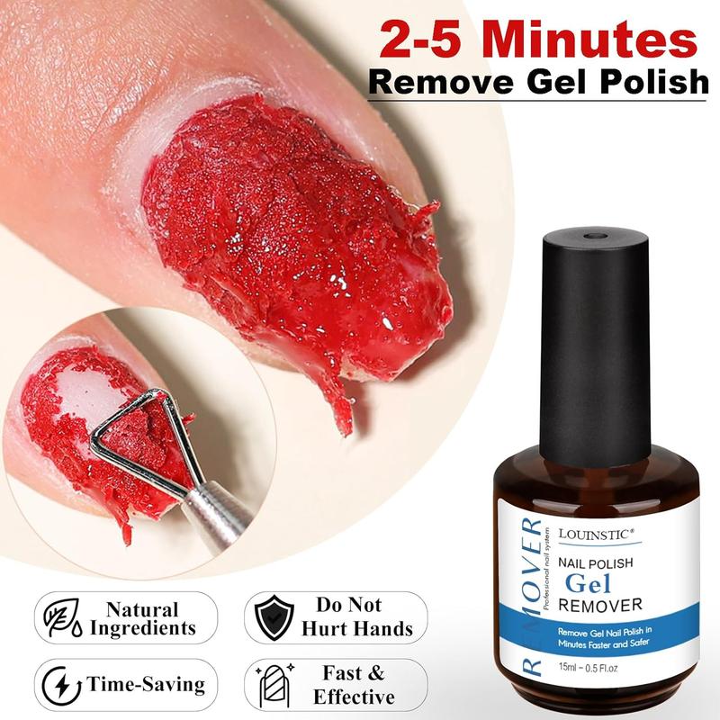 LOUINSTIC Gel Nail Polish Remover Kit - Quick and Easy Removal in 2-5 Minutes - Nail Care, Manicure