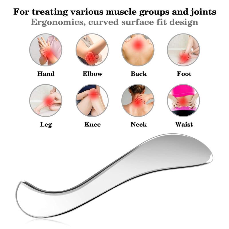 Scraping Board Set, 2pcs set Grade Stainless Steel Gua Sha Tool, Comfort Portable Body Care Tool, Multi-use Manual Massage Tools for Back, Legs, Arms