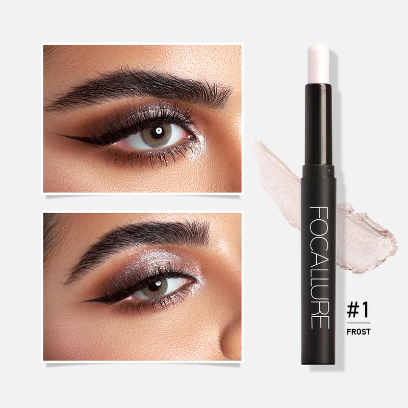 Focallure 2 in 1 Eyeshadow and Eyeliner Pen, Shimmer Cream Eyeshadow Stick, High Pigmented Eyeshadow, Highlighter Eye Liner, Multi-Dimensional eyes Look