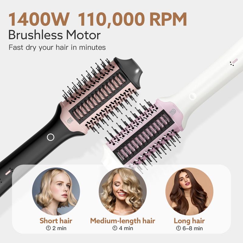 Webeauty 2 in 1 High Speed Hair Dryer Brush| Heated comb hair straightener+ Hot air brush with brushless motor, negative ions, less frizz more shiny for fast drying, straightening, curling, and volumizing  Comfort Christmas Fall Gifts, Winter Gift