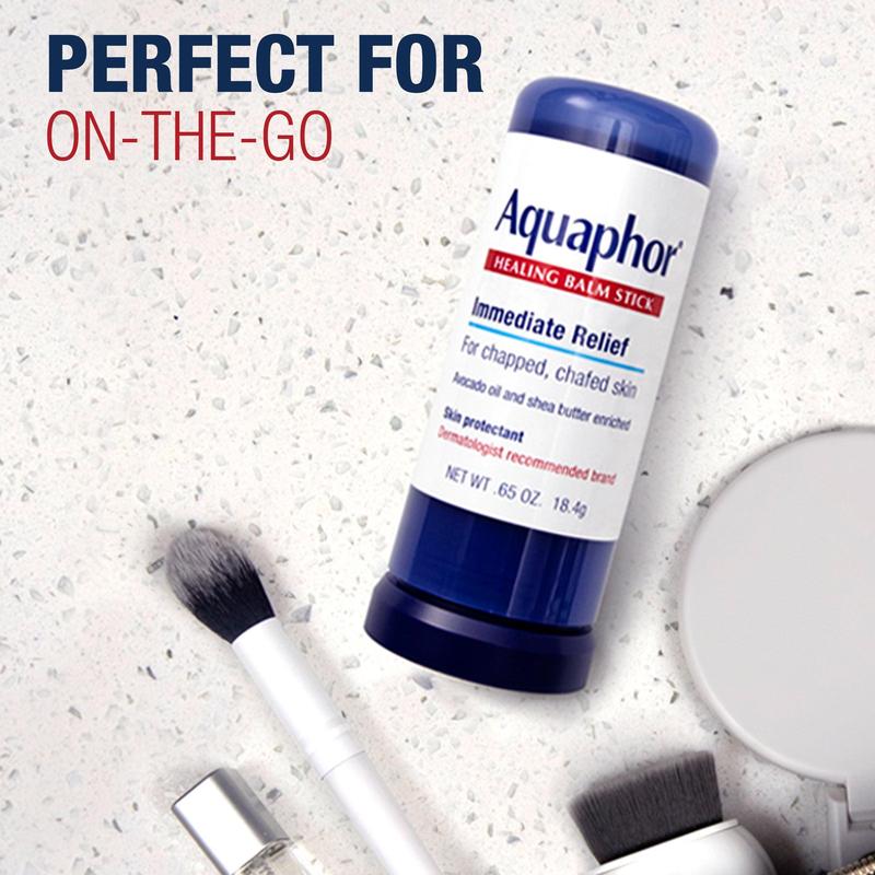 Beauty Bundle: Aquaphor Healing Balm Stick, Skin Protectant 0.65 Oz Stick and Aquaphor Lip Repair .35 fl. oz. Carded Pack