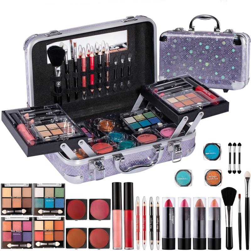 Makeup Kit for Girls 10-12, Teen Girls Makeup Set for Beginners With Eye Shadow Palette, Blush, Lip Gloss, Brush, Mirror (Colored Bubble)