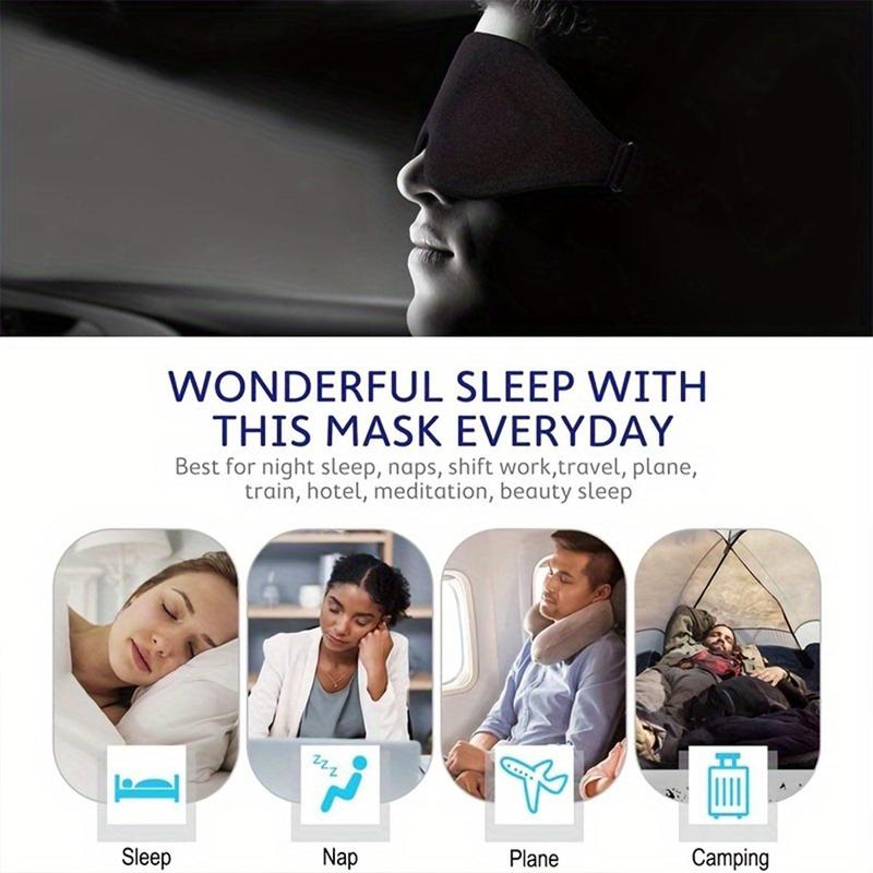 3D Contoured Sleep Eye Mask, Soft & Breathable Eye Cover for Men & Women, Night Sleep Mask for Blocking Out Light, Yoga, Nap