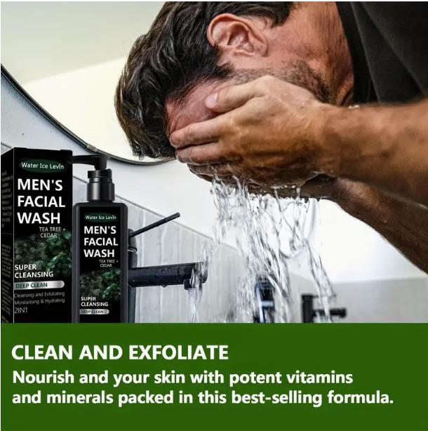 3.38oz Men's Facial Wash, Clearing, Refreshing, And Powerful Facial Cleanser For Exfoliating, Refreshing, Moisturizing, And Non Tense Men's 3-in-1 Facial Cleanser