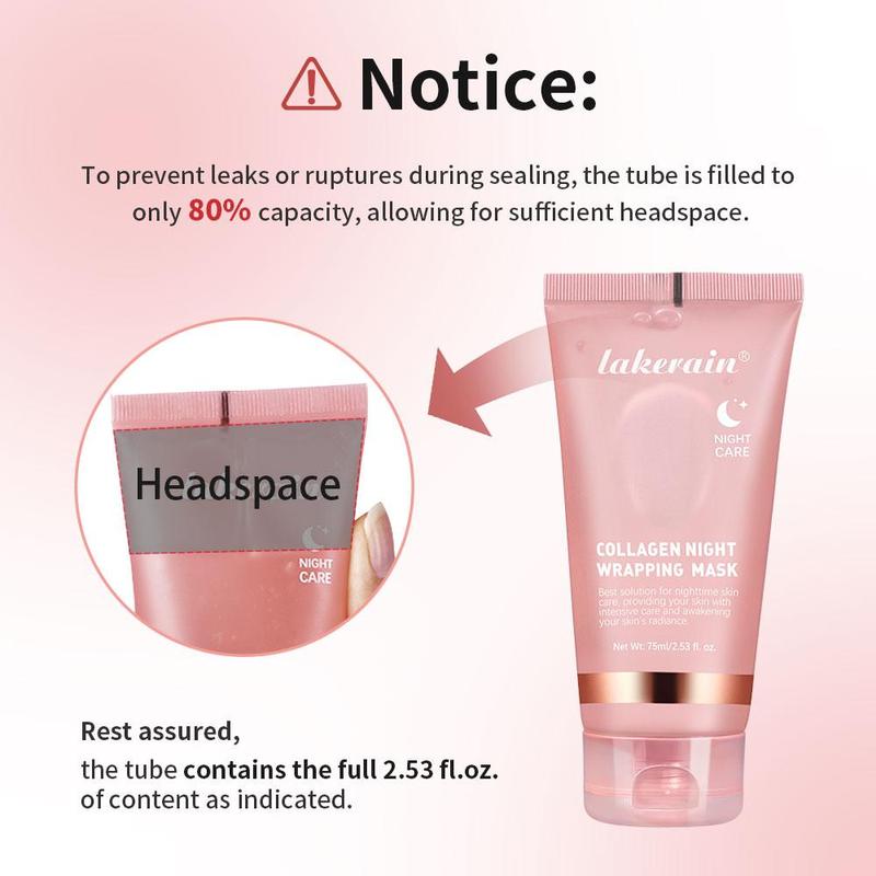 Collagen Overnight Mask with Brush, Moisturizing & Firming Facial Mask, Hydrating Facial Skin Care Product for Women & Men