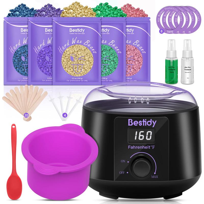 Waxing Kit Wax Warmer, Bestidy Digital Wax Kit with Hard Wax Beads for Women and Men,For Whole Body Brazilian Bikini Legs Facial Eyebrow Armpit Hair Removal o., Ltd. o., Ltd. Foshan Kexinghui Electronic Co., Ltd.